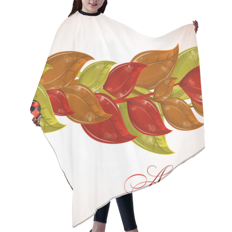 Personality  Autumn Branches Tree With Ladybug, Vector Hair Cutting Cape