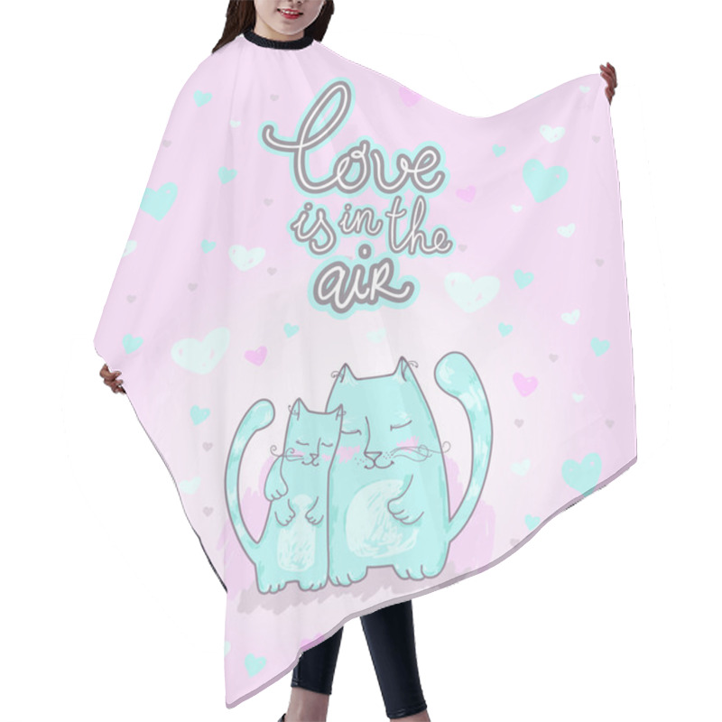 Personality  Cute Cat. Love Is In The Air Hair Cutting Cape