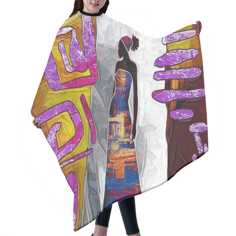 Personality  African Motive Art Hair Cutting Cape