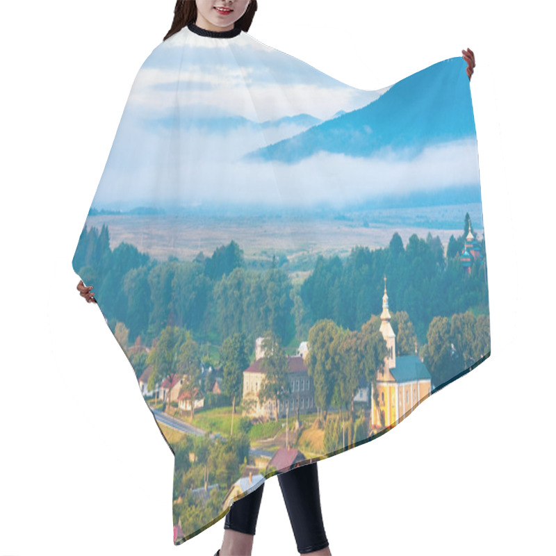 Personality  Summer Misty Morning Country View. Hair Cutting Cape