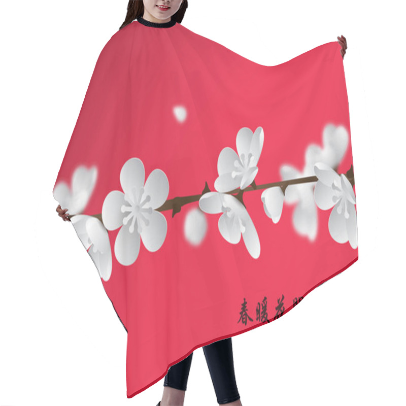 Personality  Blossoming Plum Branch Hair Cutting Cape