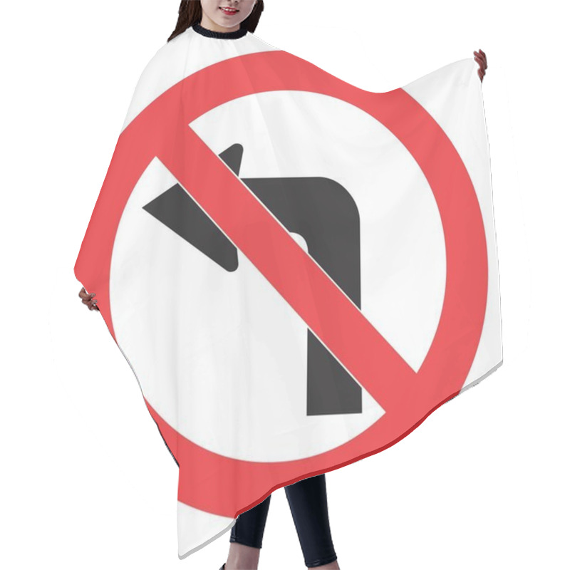 Personality  Do Not Turn Left Traffic Sign Hair Cutting Cape