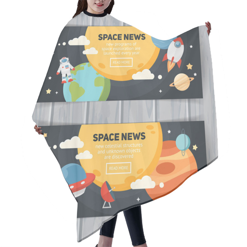 Personality  Space Theme Banners And Cards Hair Cutting Cape