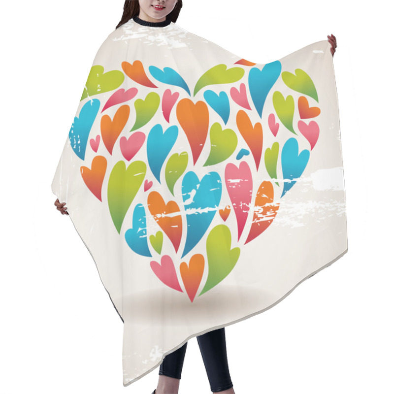 Personality  Retro Love Heart Hair Cutting Cape