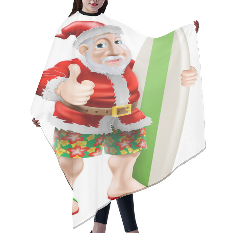 Personality  Thumbs Up Surfing Santa Claus Hair Cutting Cape