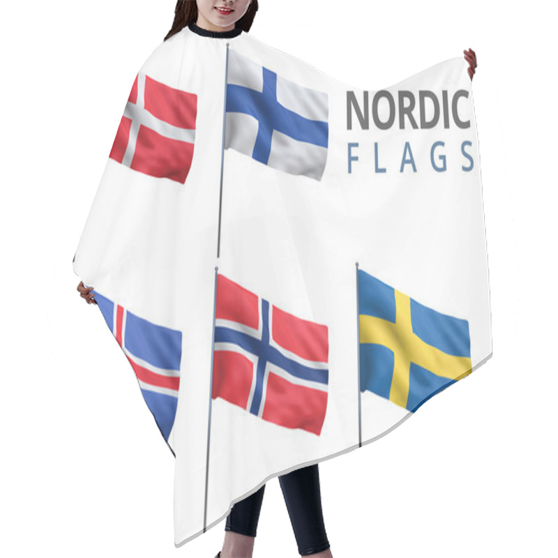 Personality  Scandinavian Nordic Flags Hair Cutting Cape