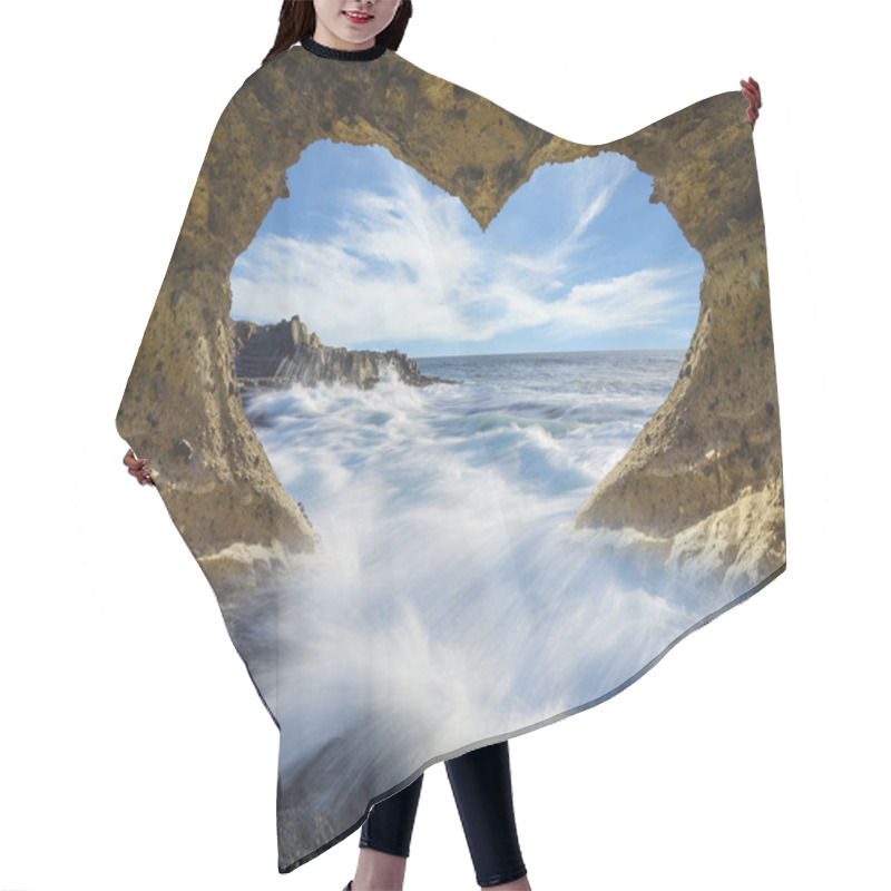 Personality  View Of The Ocean From A Heart-shaped Cave Hair Cutting Cape