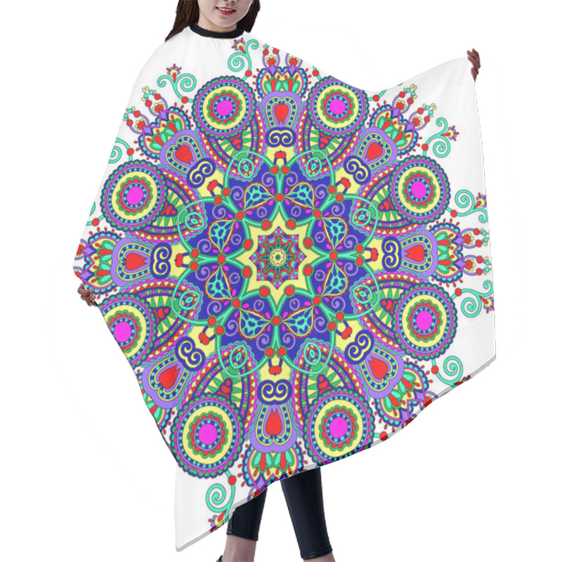 Personality  Mandala, Circle Decorative Spiritual Indian Symbol Of Lotus Flow Hair Cutting Cape