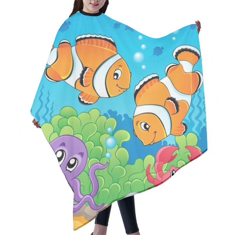 Personality  Image With Undersea Theme 4 Hair Cutting Cape