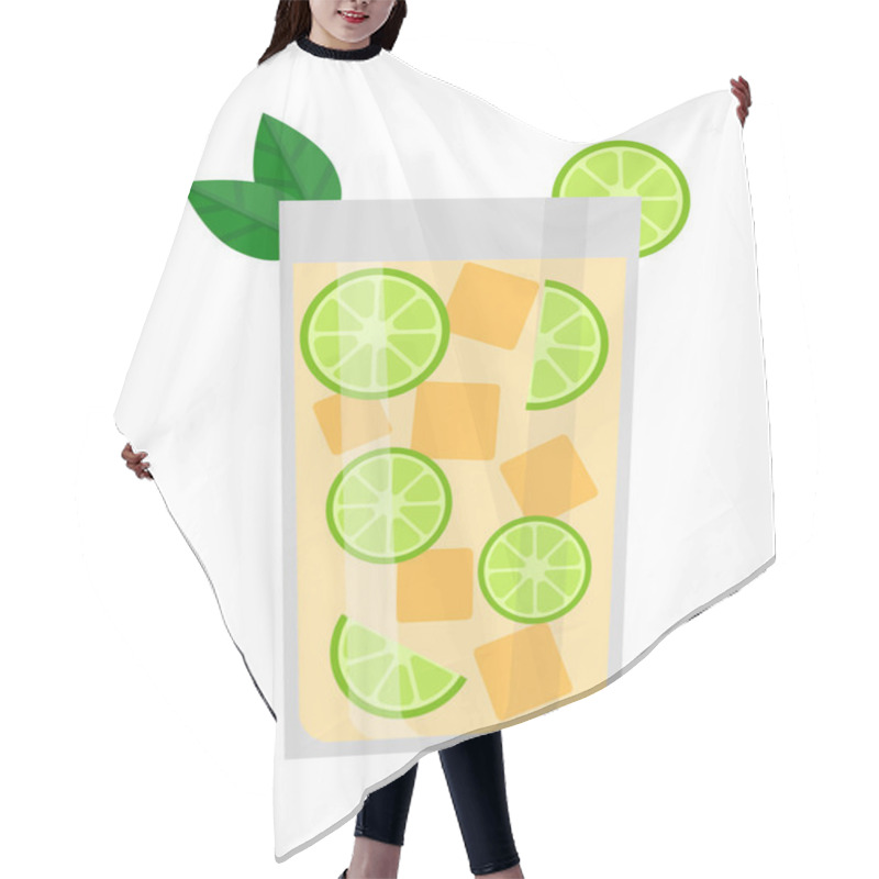 Personality  Lime Drink Vector Illustration. Hair Cutting Cape