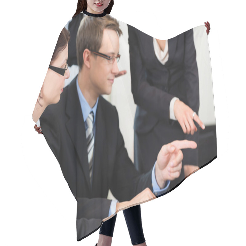 Personality  Businesspeople Have Team Meeting In An Office Hair Cutting Cape