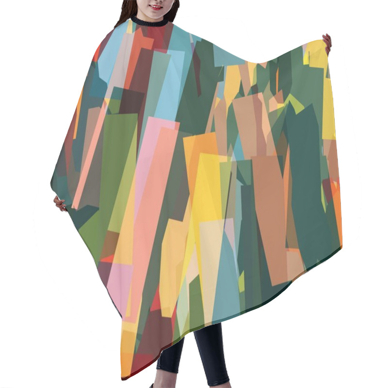 Personality  Seamless Funky Expressive And Energetic Paper Cut Out Collage Surface Pattern Design For Print. High Quality Illustration. Surreal And Dramatic Vivid Stylish Artistic Graphic Design. Strange Geo Camo. Hair Cutting Cape