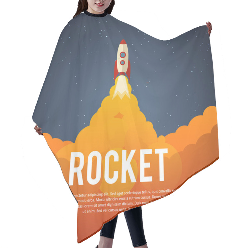 Personality  Rocket Launch Icon Hair Cutting Cape