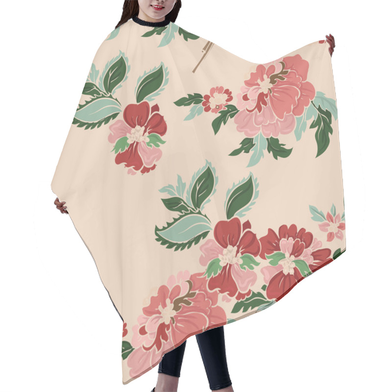 Personality  Beautiful Floral Seamless Pattern Hair Cutting Cape