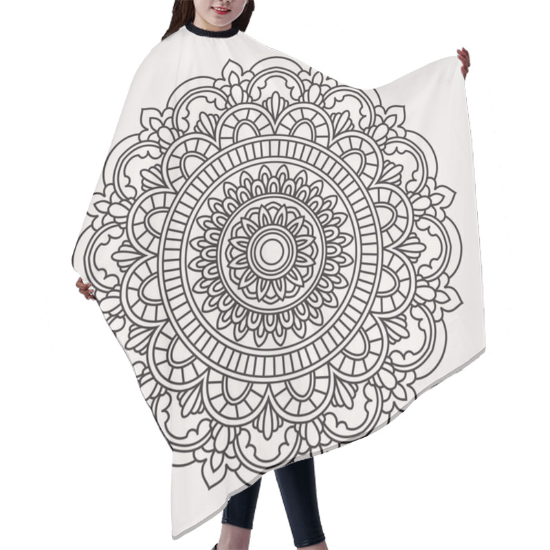 Personality  Circular Symmetrical Patterns Of Mandala Shapes For Henna, Tattoos, Decorations And For Coloring Books Hair Cutting Cape