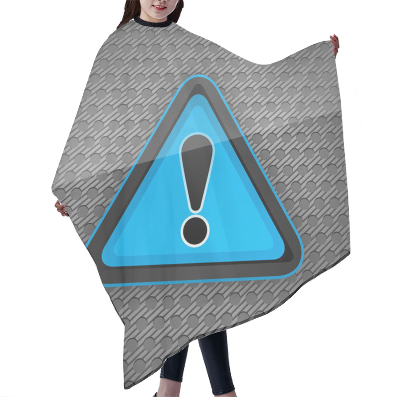 Personality  Hazard Warning Attention Symbol On A Dark Gray Metal Surface, 10eps Hair Cutting Cape