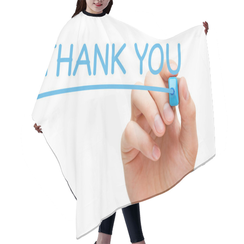 Personality  Thank You Blue Marker Hair Cutting Cape