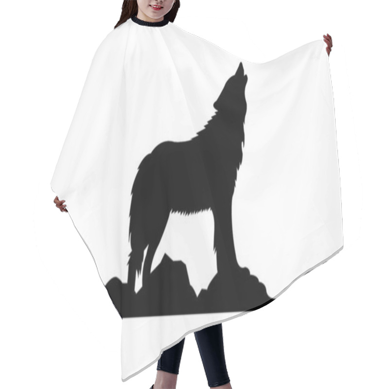 Personality  Howling Wolf Silhouette - Wolf Hair Cutting Cape