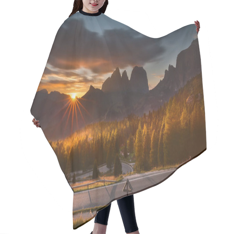 Personality  Idyllic Mountain Landscape Towards The Setting Sun Hair Cutting Cape