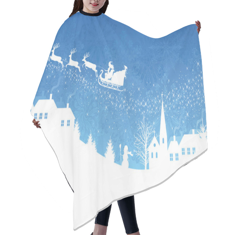 Personality  Blue Christmas Background. Hair Cutting Cape