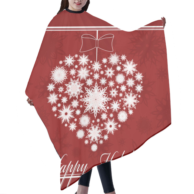 Personality  Vector Illustration Of A Christmas Heart Made With Snowflakes On Hair Cutting Cape