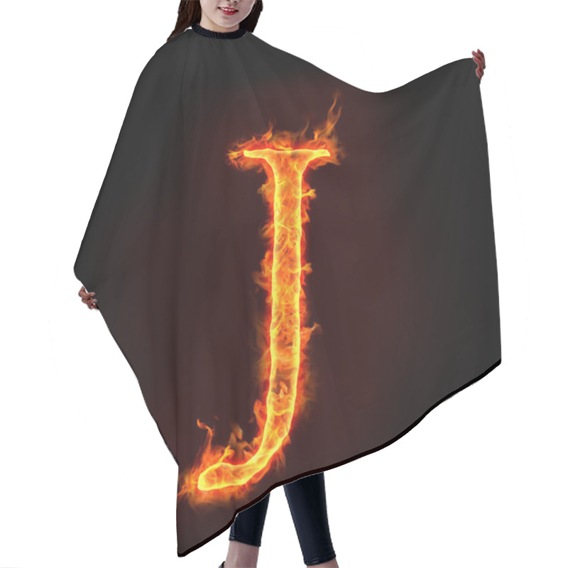 Personality  Fire Alphabets, J Hair Cutting Cape