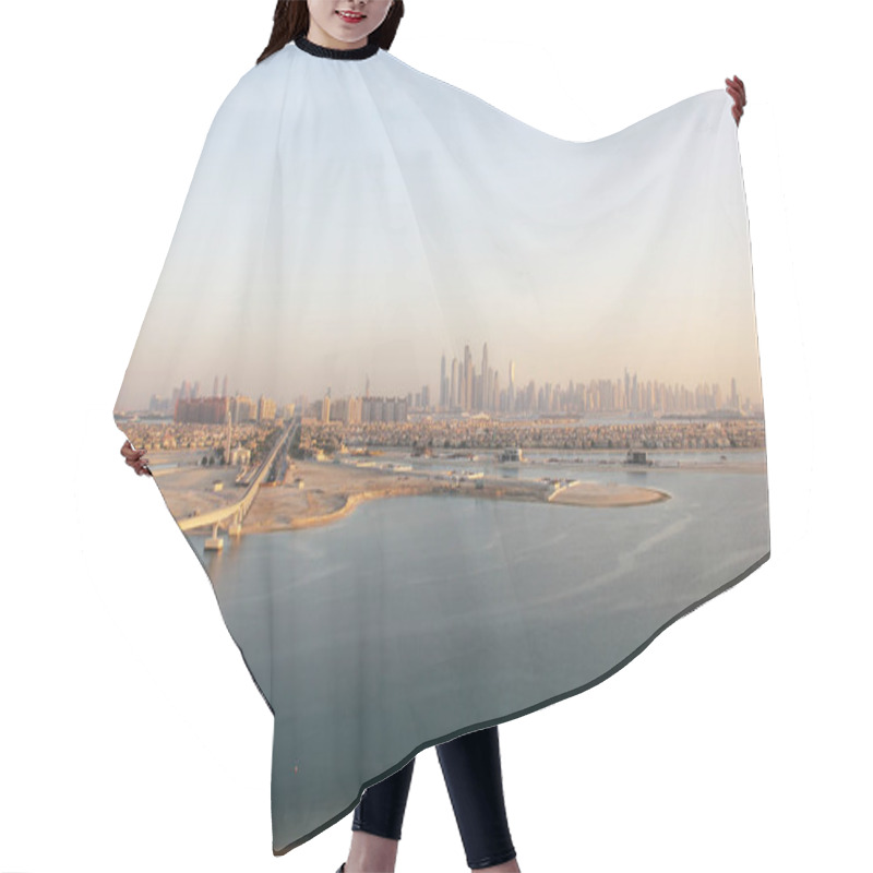 Personality  View Of Abu Dhabi Skyline With Arabian Sea Hair Cutting Cape