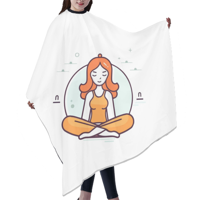 Personality  Meditation Woman In Lotus Pose Icon  Hair Cutting Cape