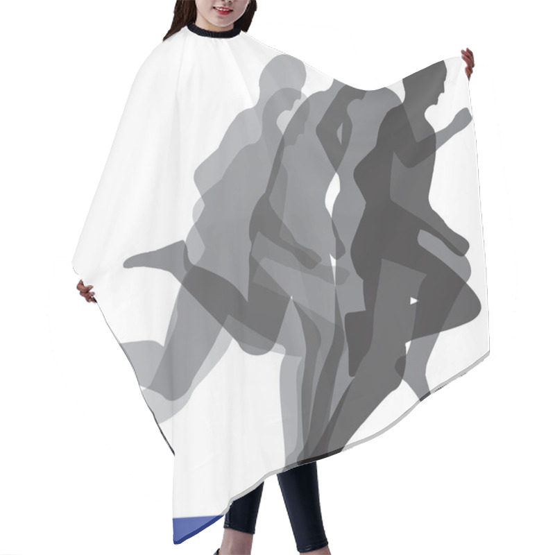 Personality  Running Men Illustration Hair Cutting Cape