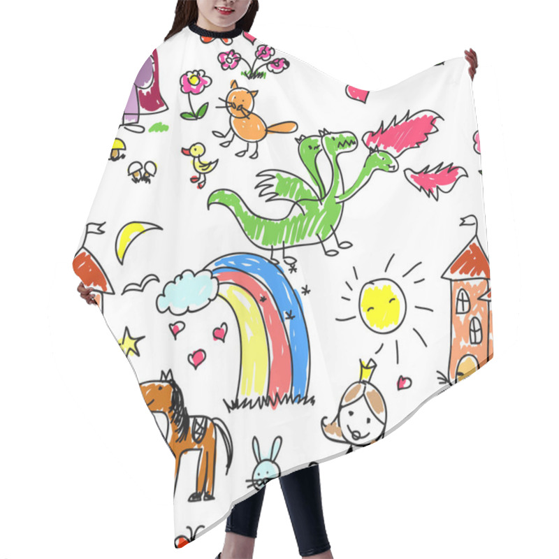 Personality  Children's Drawings Hair Cutting Cape