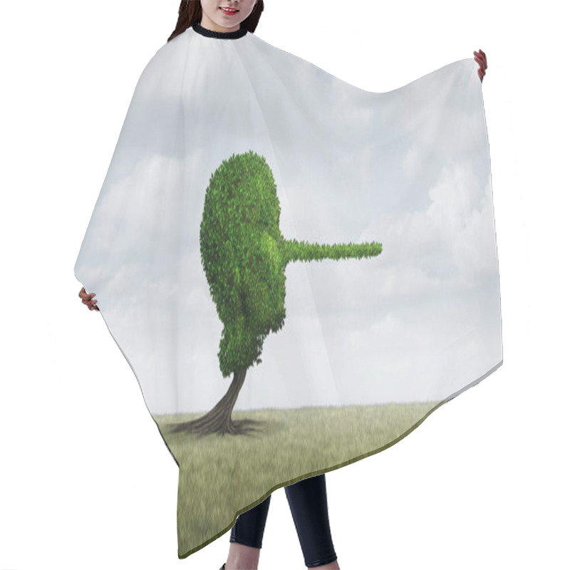 Personality  Growing Lie Concept And Dishonesty And Lies Metaphor With 3d Illustration Elements. Hair Cutting Cape