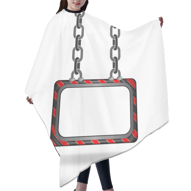 Personality  Hanged Red Striped Chain Board Vector Template Hair Cutting Cape