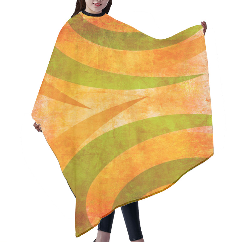 Personality  Art Grunge Background In Orange And Green Tones Hair Cutting Cape