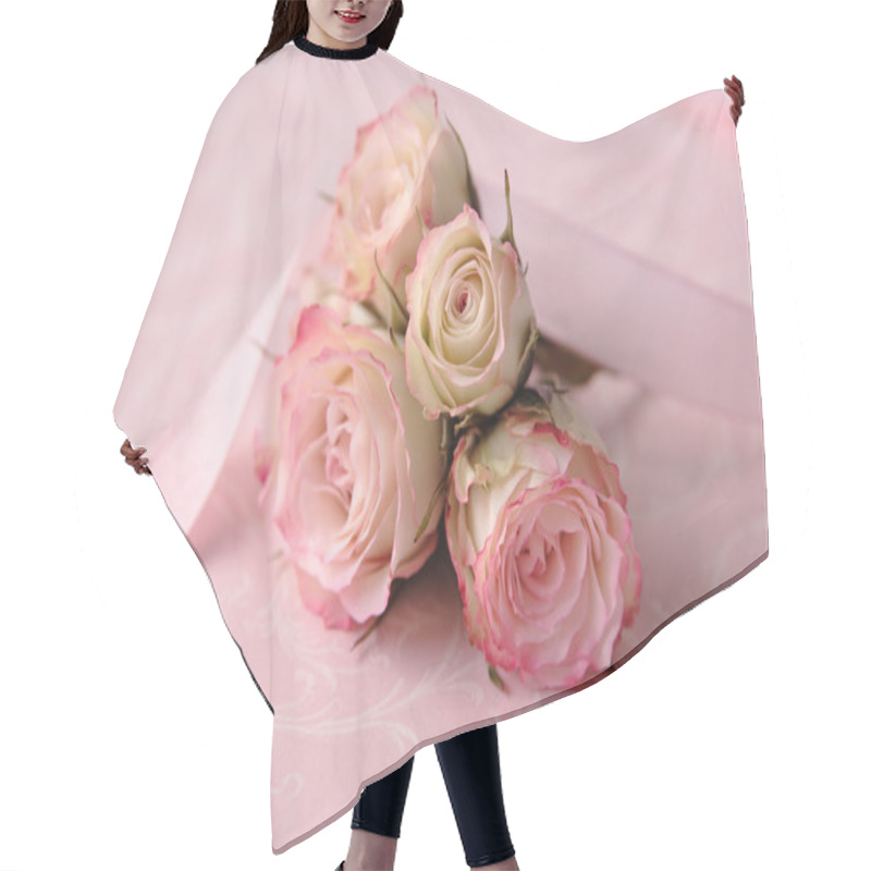 Personality  Pale Pink Roses Hair Cutting Cape