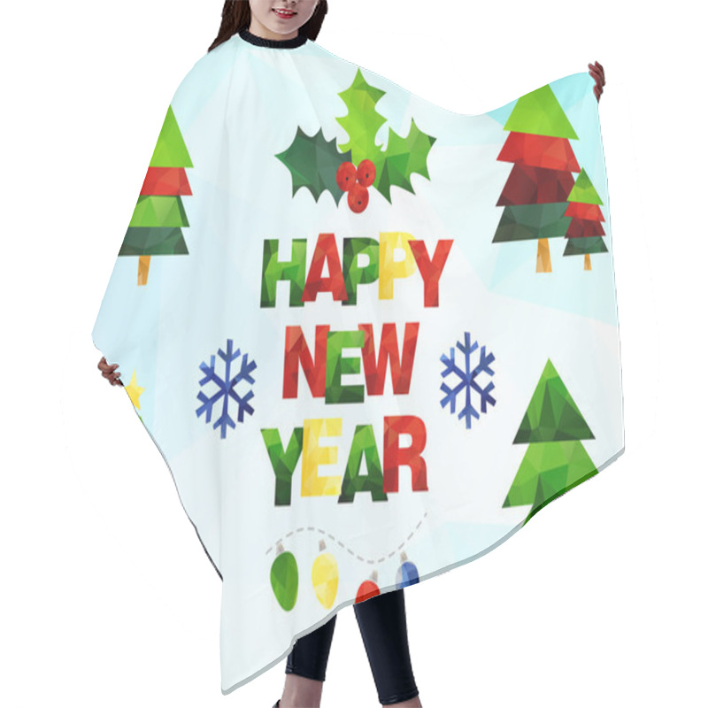 Personality  Illustration Of A Happy New Year Hair Cutting Cape