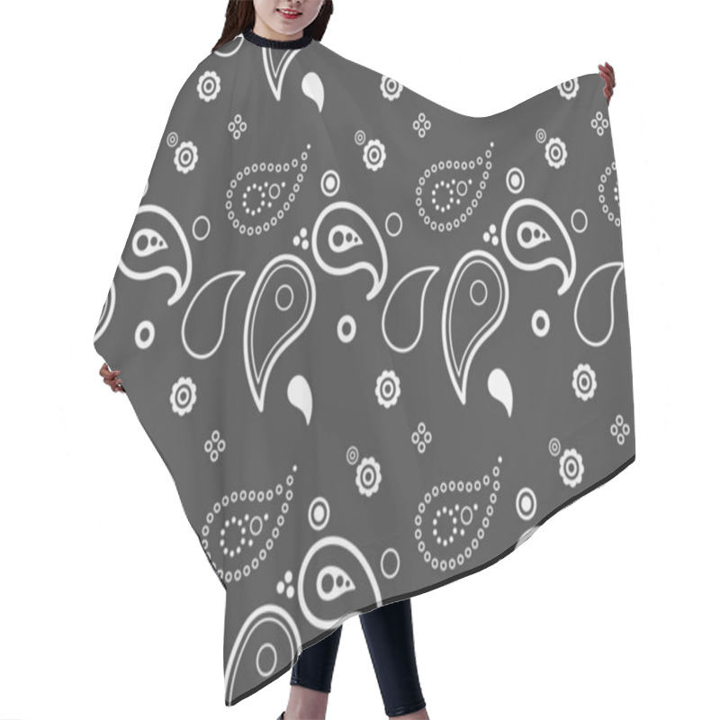 Personality  Stylish Monochrome Paisley Pattern.  Perfect For Textile Design, Wallpaper, Or Website Backgrounds.  Clean Lines And A Modern Aesthetic Create A Versatile And Sophisticated Design. Hair Cutting Cape