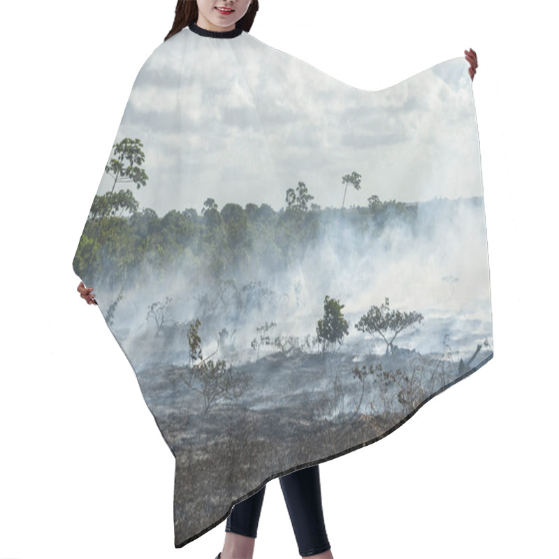 Personality  Forest Burning With A Lot Of Smoke In Pitimbu, Near Joao Pessoa, Paraiba, Brazil On December 11, 2010. Environmental Devastation In The Atlantic Forest Hair Cutting Cape