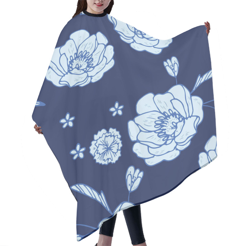 Personality  Hand Drawn Seamless Background With Floral Ornaments Hair Cutting Cape