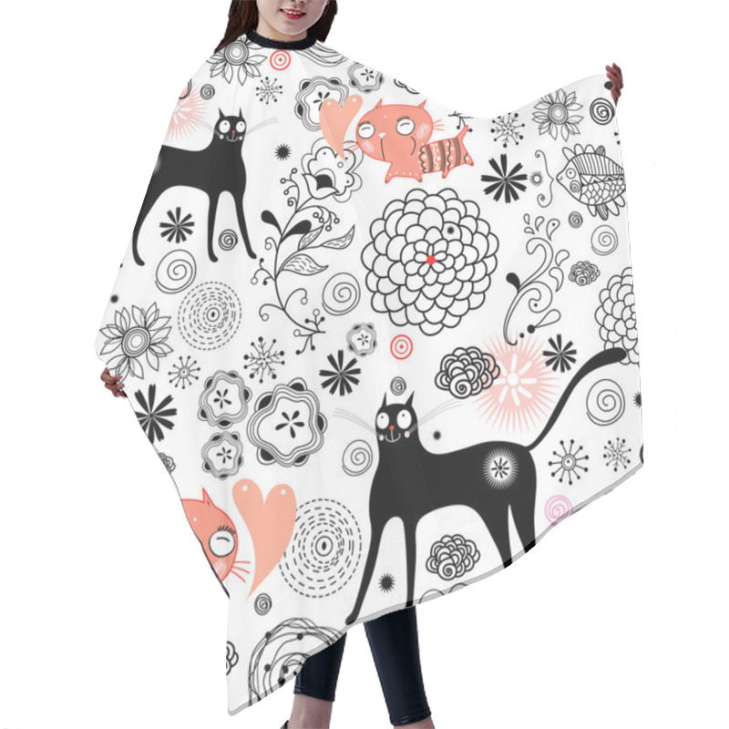 Personality  Graphic Texture Of Cats Hair Cutting Cape