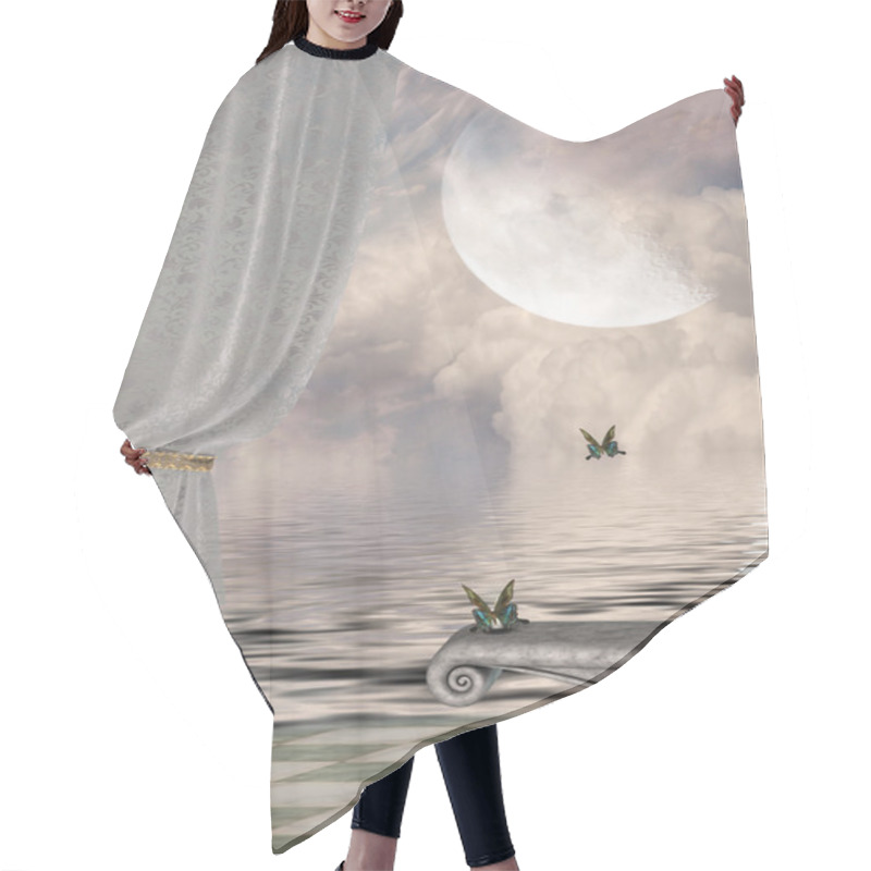 Personality  Fantasy Landscape Hair Cutting Cape