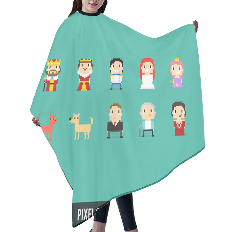 Personality  Pixel Art Characters Hair Cutting Cape