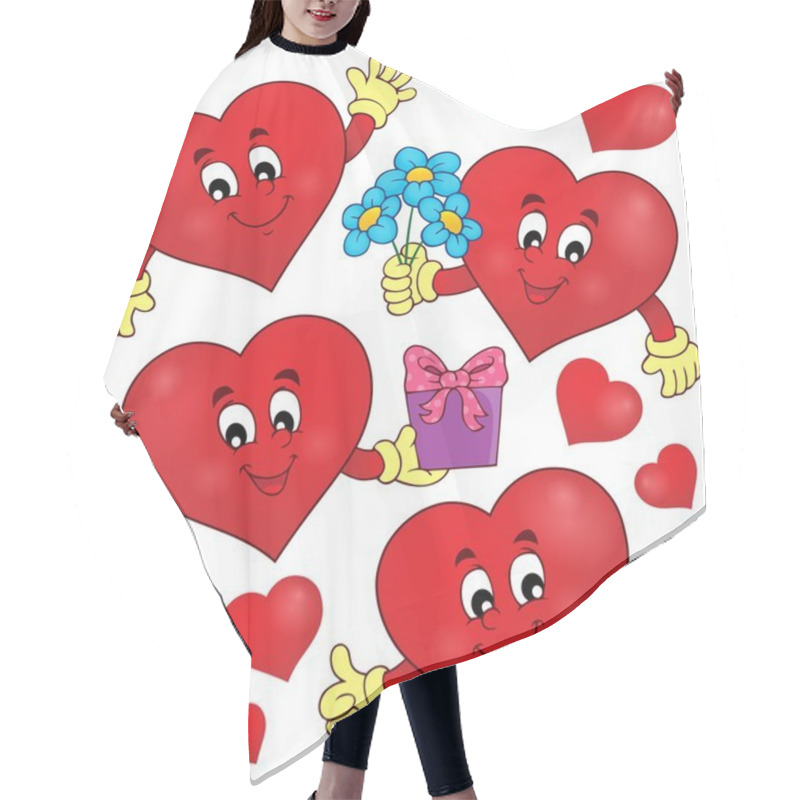 Personality  Stylized Hearts Theme Set 1 Hair Cutting Cape