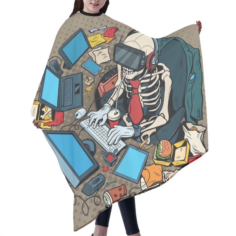 Personality  The Skeleton Programmer In Virtual Reality Hair Cutting Cape