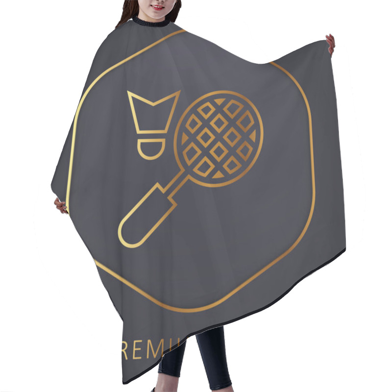 Personality  Badminton Golden Line Premium Logo Or Icon Hair Cutting Cape