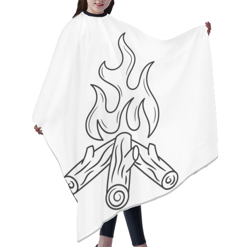 Personality  Flaming Campfire Vector Illustration With Simple Hand Drawn Sketching Style Hair Cutting Cape