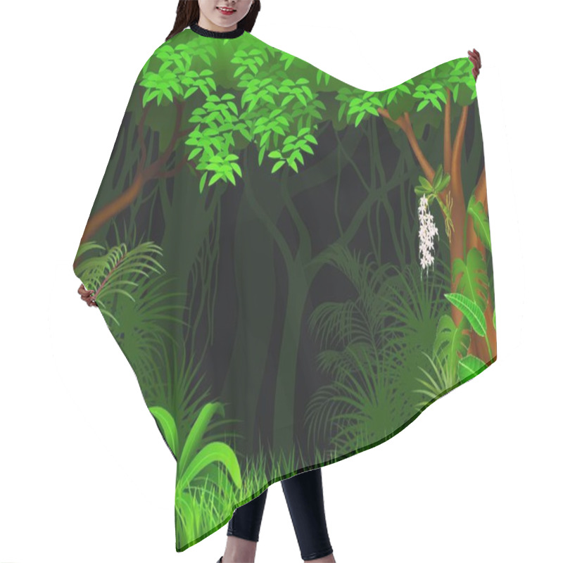 Personality  Illustration Of Forest Background Hair Cutting Cape