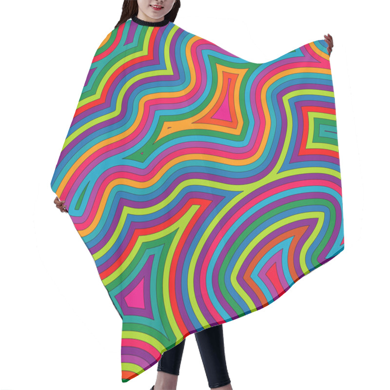 Personality  Swirly Shades Of Colour Hair Cutting Cape