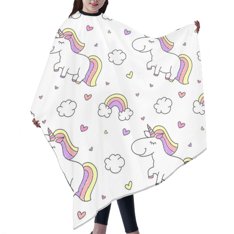 Personality  Baby Seamless Pattern With Unicorns Hair Cutting Cape