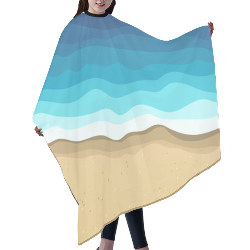 Personality  Sea Water Waves On Beach Hair Cutting Cape