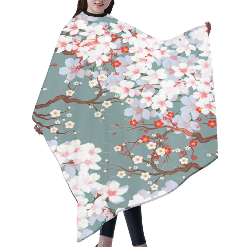 Personality  Cherry Blossoms Plum Spring Background  Hair Cutting Cape